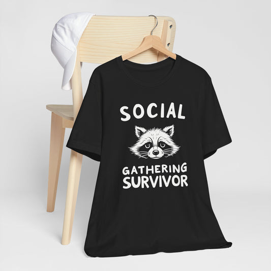 Social Gathering Survivor - Raccoon Introvert T-Shirt