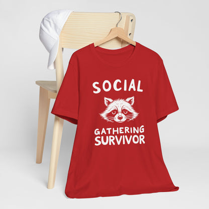 Social Gathering Survivor - Raccoon Introvert T-Shirt