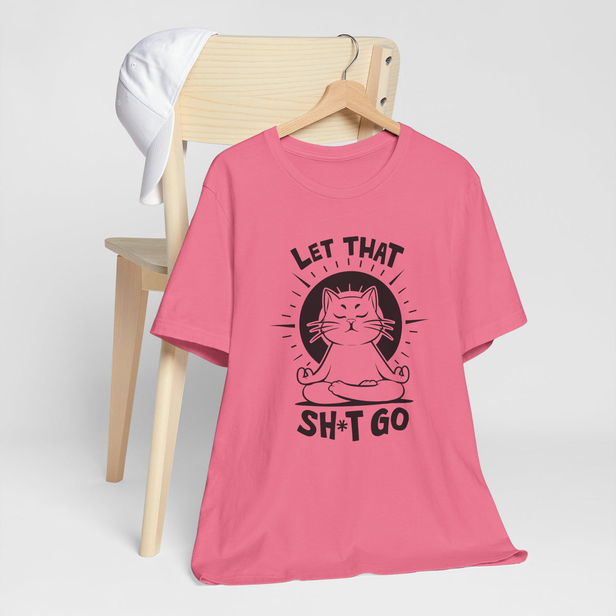 Meditation Let That Sh*t Go - Yoga Cat Tee Shirt