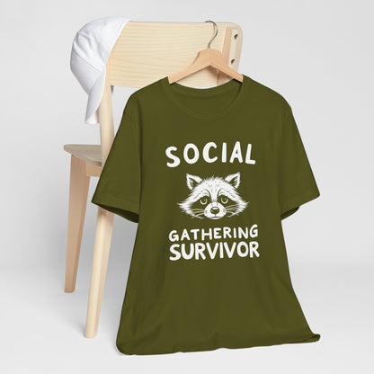 Social Gathering Survivor - Raccoon Introvert T-Shirt