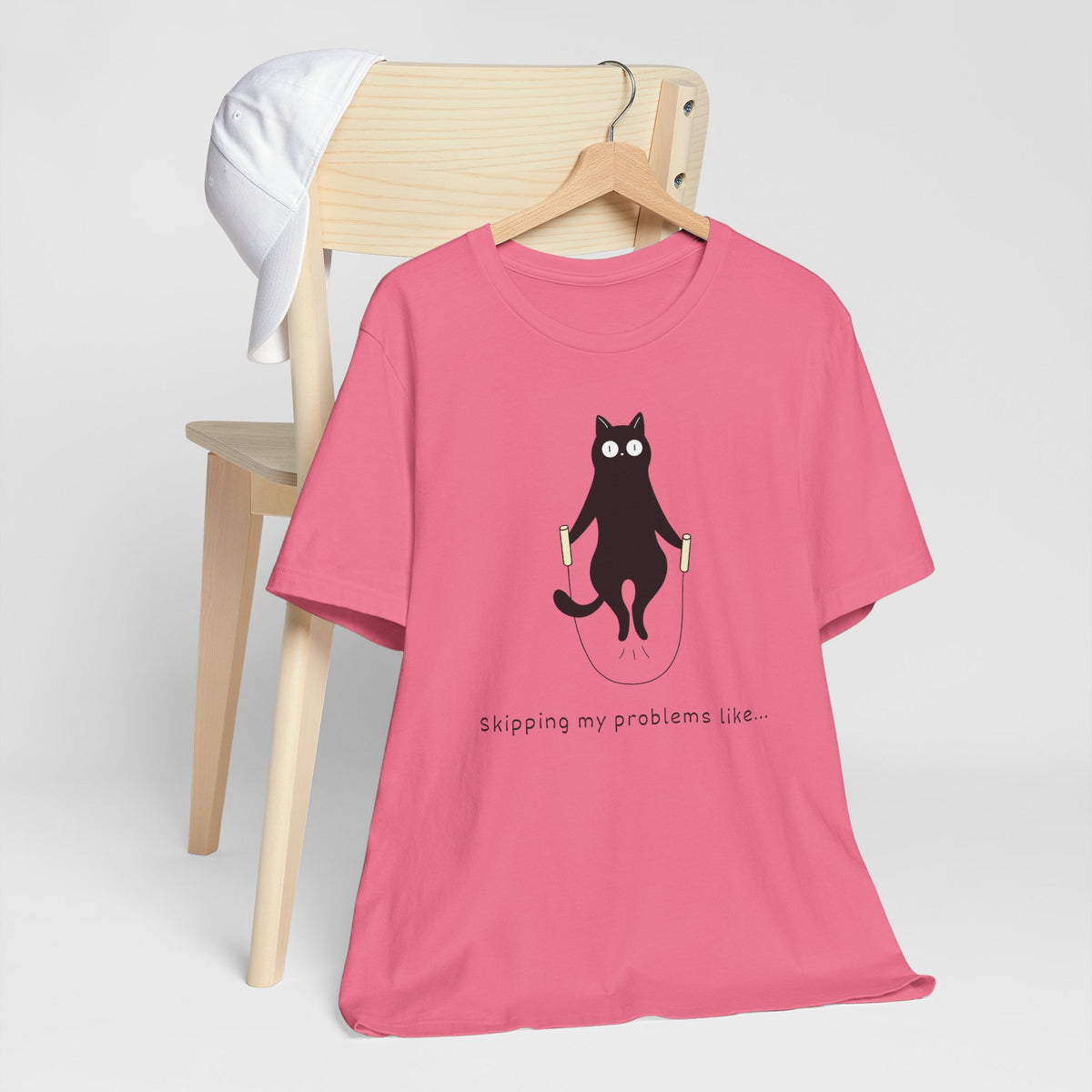 Skipping My Problems Like - Funny Cat Jump Rope Tee Shirt