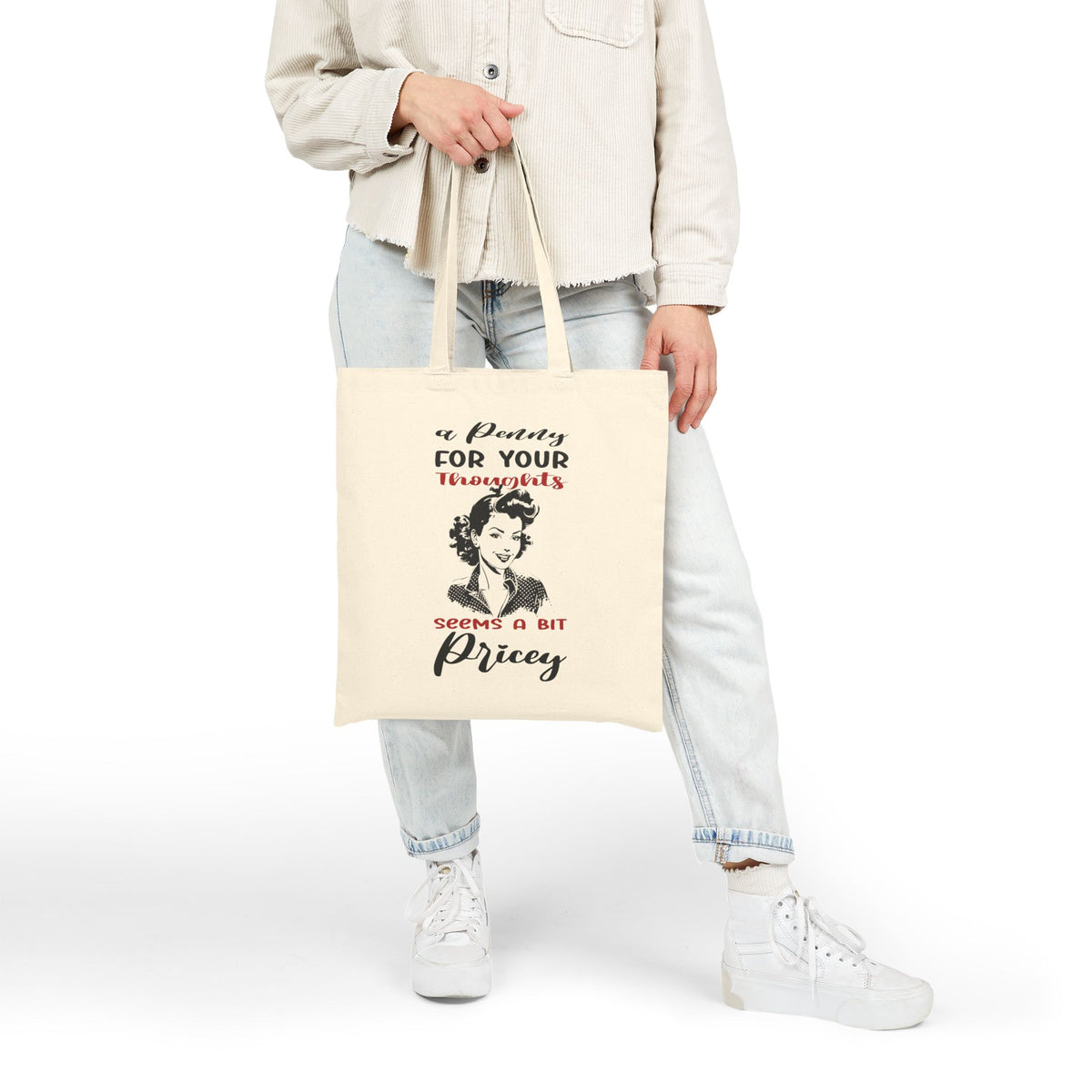 Sarcastic Vintage Lady - Cotton Canvas Tote Bag