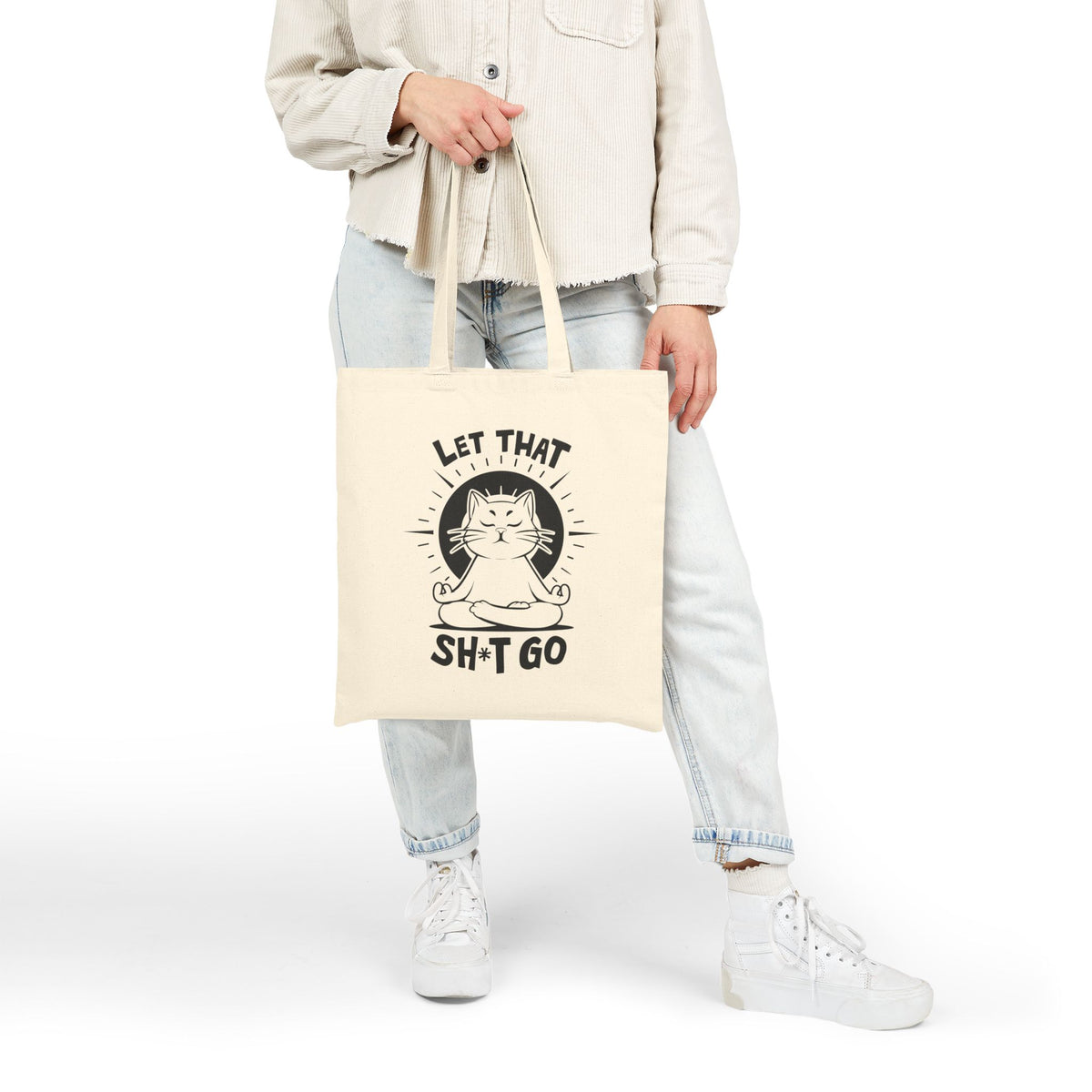 Let That Sh*t Go - Meditating Cat Tote Bag