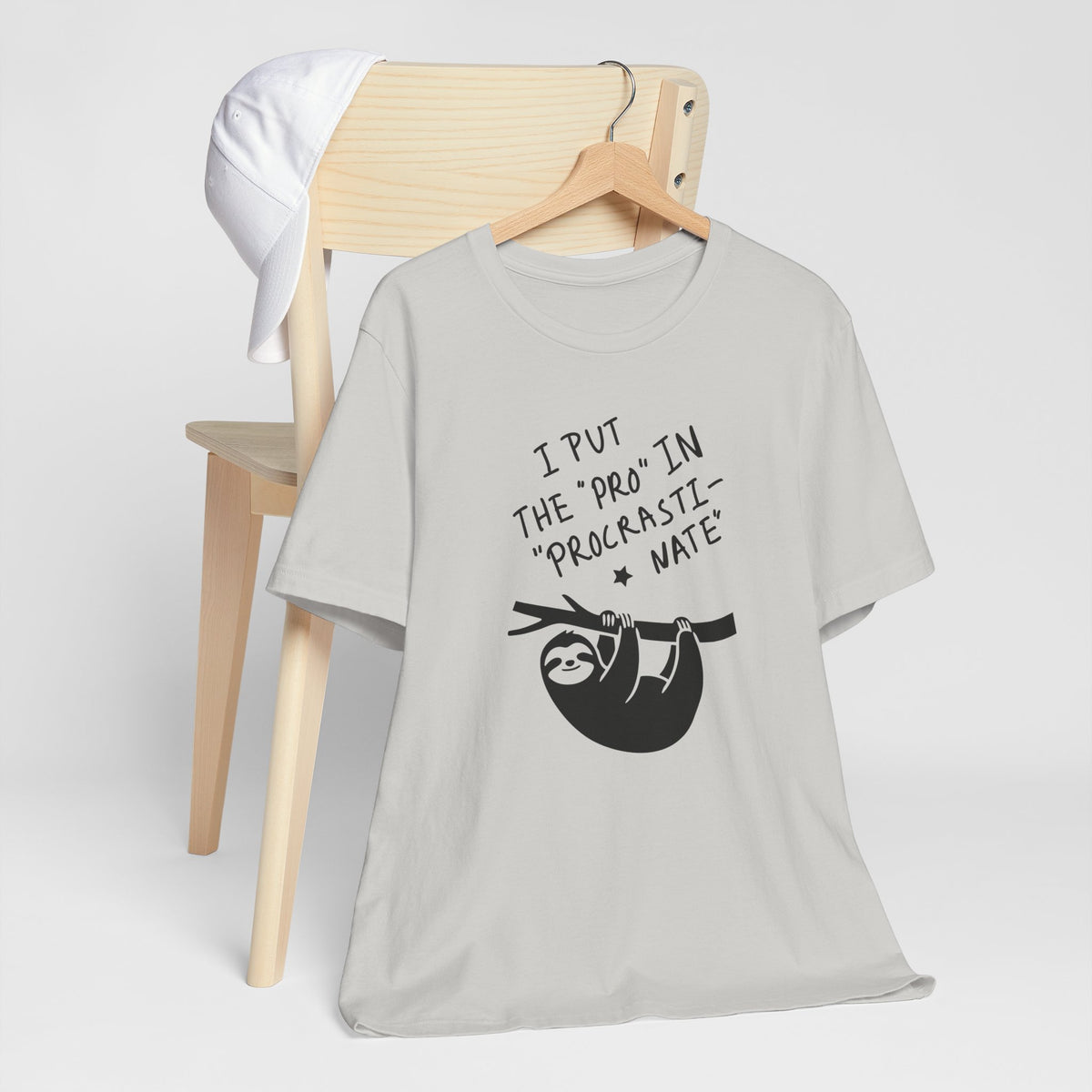 Procrastinating Sloth “I Put the ‘Pro’ in Procrastinate” Funny Graphic T-Shirt