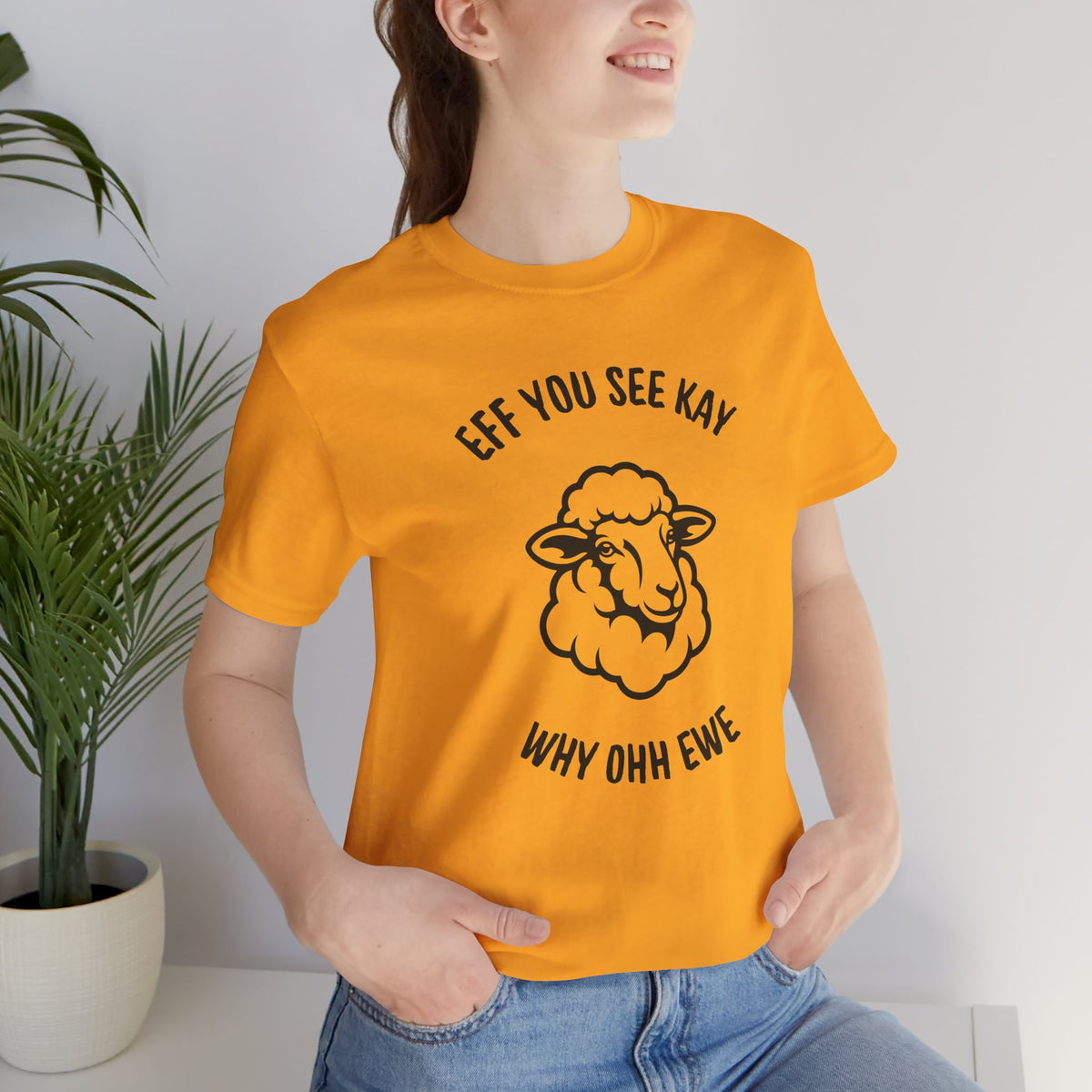 “Eff You See Kay Why Ohh Ewe” Funny Sheep Graphic T-Shirt