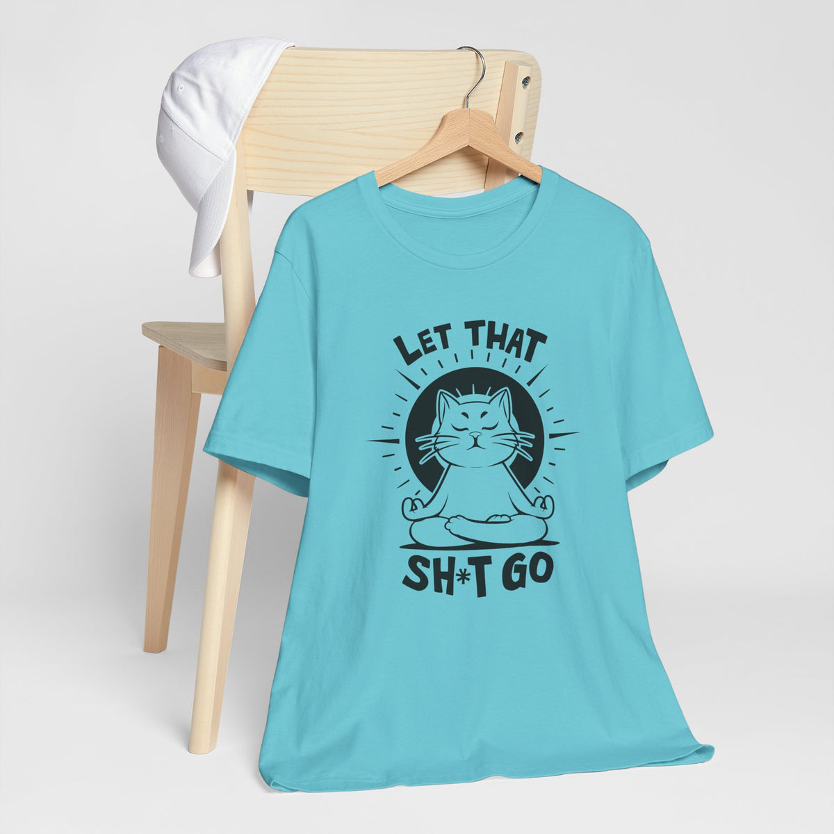 Meditation Let That Sh*t Go - Yoga Cat Tee Shirt