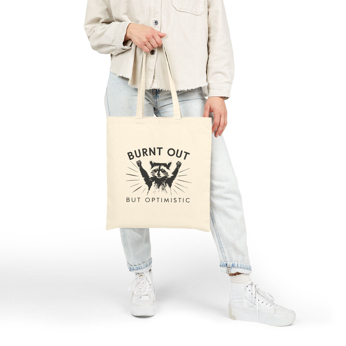 Burnt Out But Optimistic - Raccoon Lovers Tote Bag