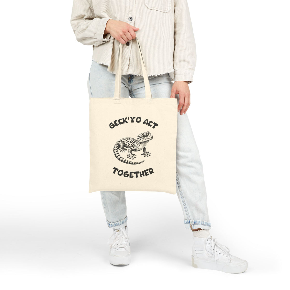 Geck Yo Act Together - Geckos Cotton Canvas Tote Bag