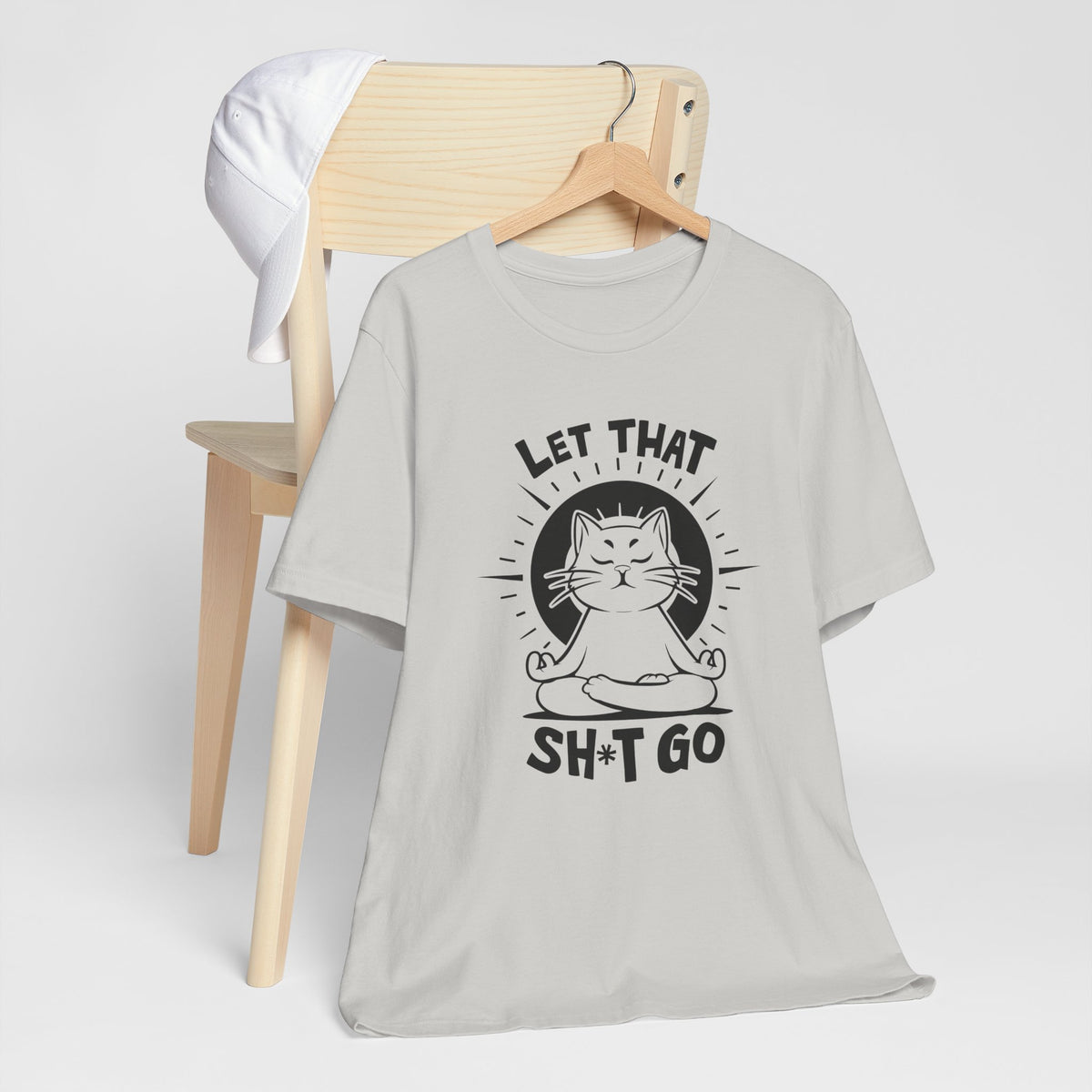 Meditation Let That Sh*t Go - Yoga Cat Tee Shirt