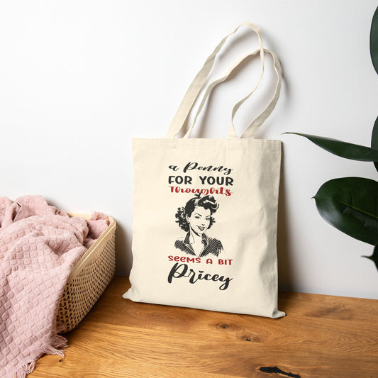 Sarcastic Vintage Lady - Cotton Canvas Tote Bag