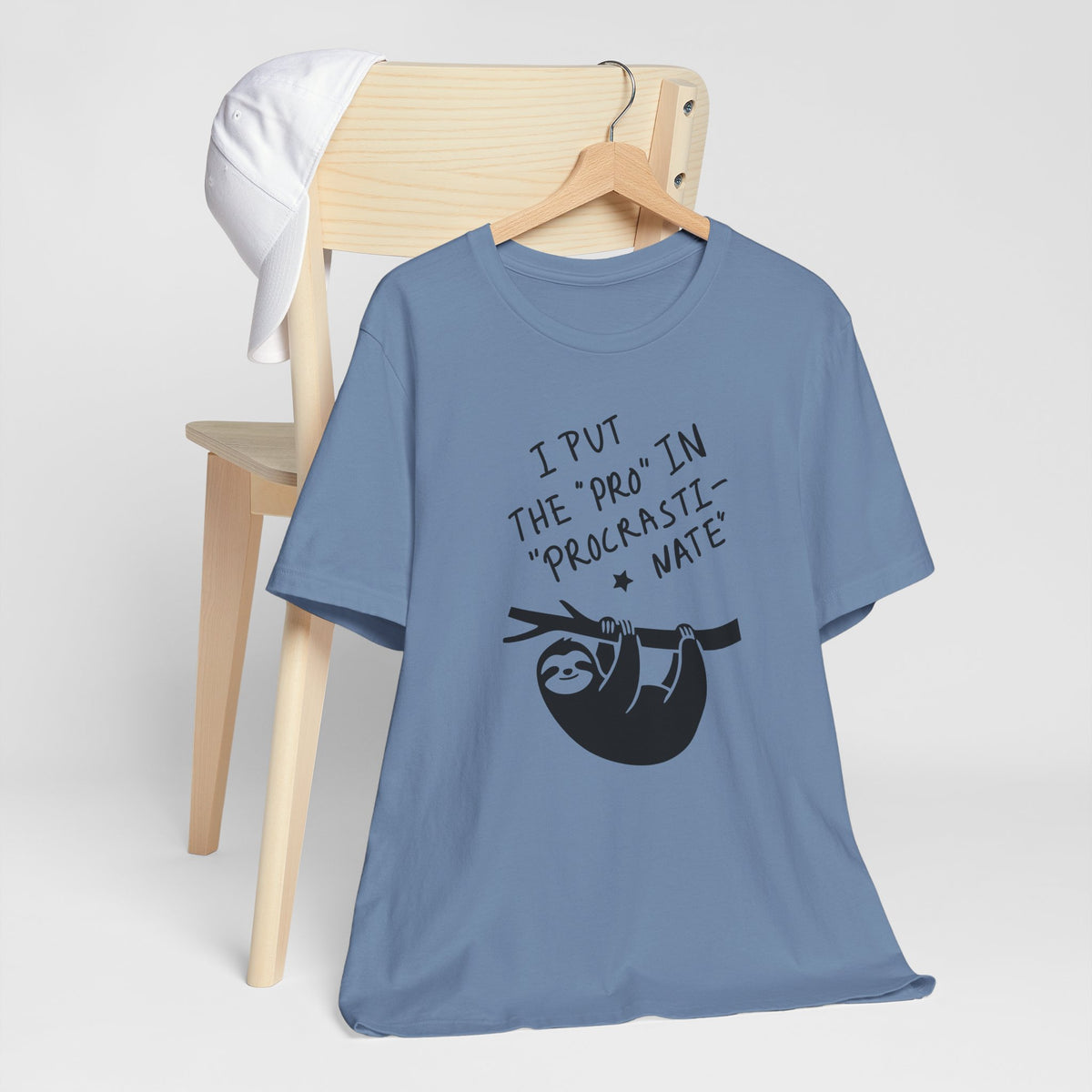 Procrastinating Sloth “I Put the ‘Pro’ in Procrastinate” Funny Graphic T-Shirt