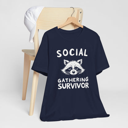 Social Gathering Survivor - Raccoon Introvert T-Shirt