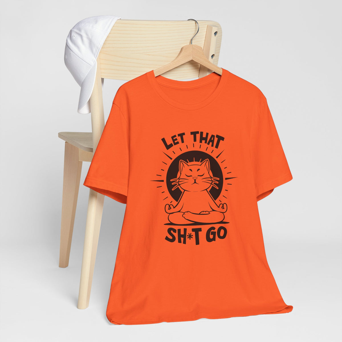 Meditation Let That Sh*t Go - Yoga Cat Tee Shirt